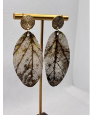 PENDIENTES ARTESANOS DE HOJA NATURAL ESQUELETIZADA