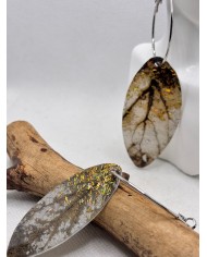 PENDIENTES DE HOJA NATURAL ESQUELETIZADA