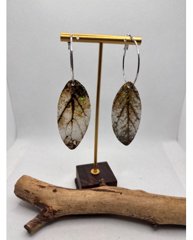 PENDIENTES DE HOJA NATURAL ESQUELETIZADA