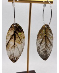 PENDIENTES ARTESANOS DE HOJA NATURAL ESQUELETIZADA