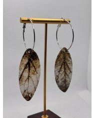 PENDIENTES DE HOJA NATURAL ESQUELETIZADA