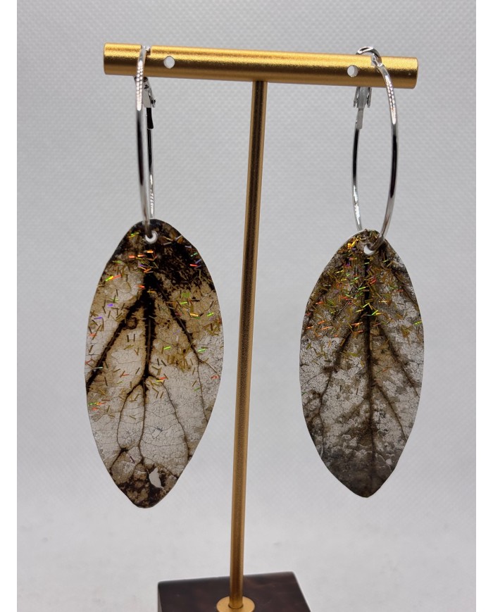 PENDIENTES DE HOJA NATURAL ESQUELETIZADA
