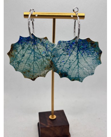 PENDIENTES ARTESANOS DE HOJA DE ÁLAMO