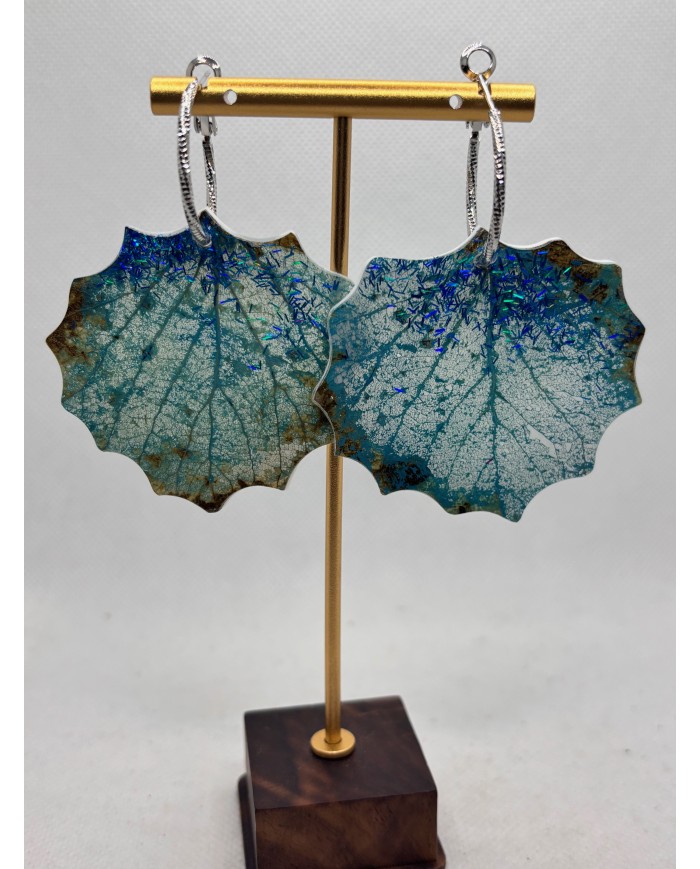 PENDIENTES ARTESANOS DE HOJA DE ÁLAMO