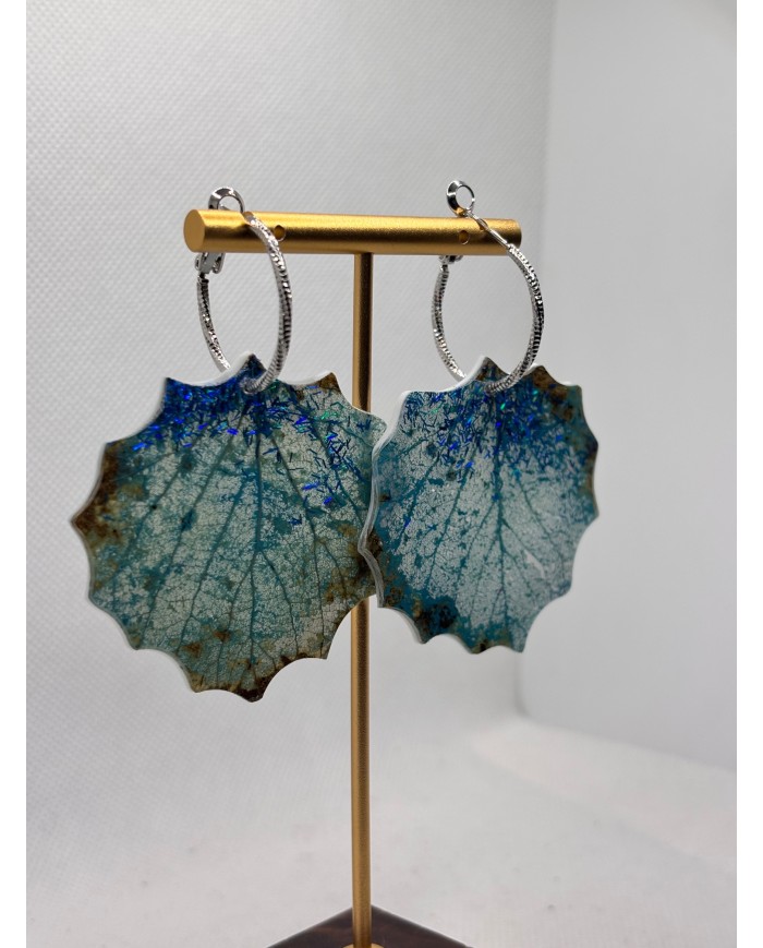 PENDIENTES ARTESANOS DE HOJA DE ÁLAMO