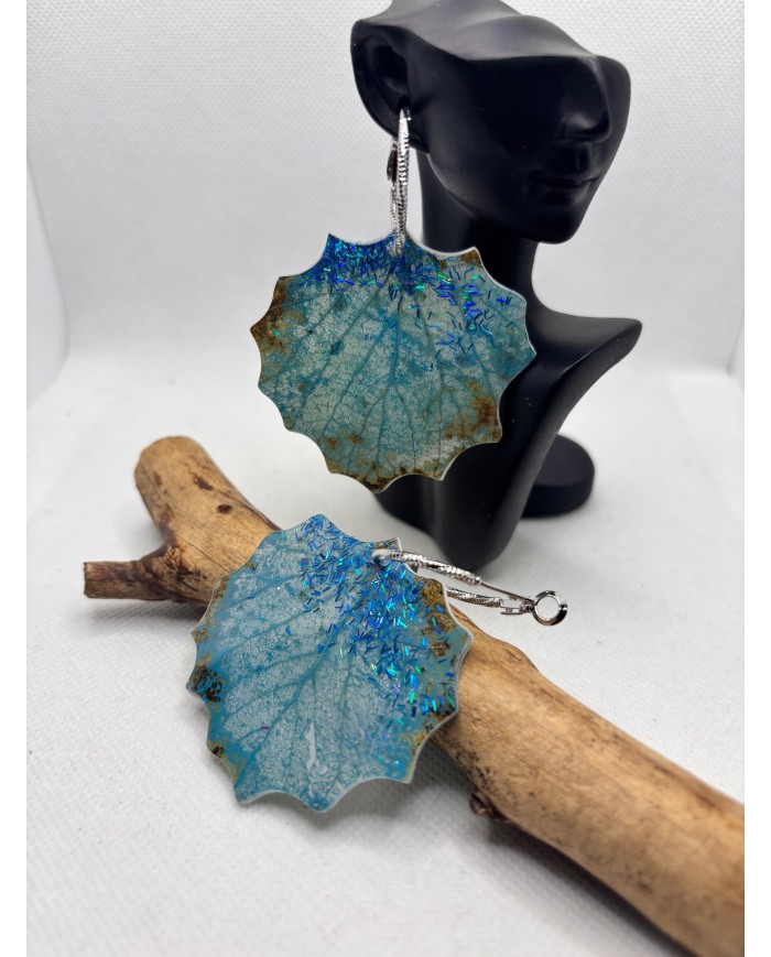 PENDIENTES ARTESANOS DE HOJA DE ÁLAMO