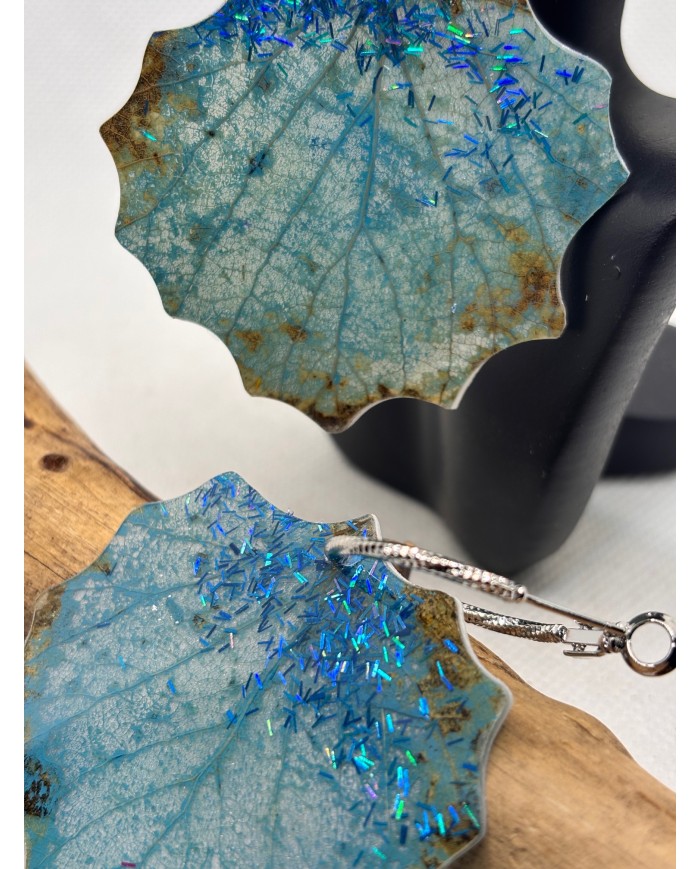 PENDIENTES ARTESANOS DE HOJA DE ÁLAMO