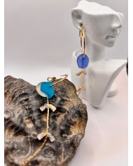 PENDIENTES ARTESANOS DE CRISTAL MARINO