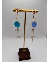 PENDIENTES ARTESANOS DE CRISTAL MARINO