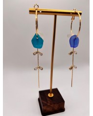 PENDIENTES ARTESANOS DE CRISTAL MARINO