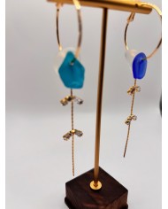 PENDIENTES ARTESANOS DE CRISTAL MARINO