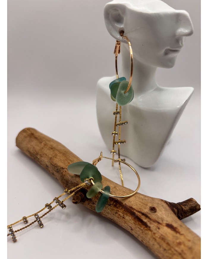 PENDIENTES DE CRISTAL MARINO O LÁGRIMAS DE SIRENA