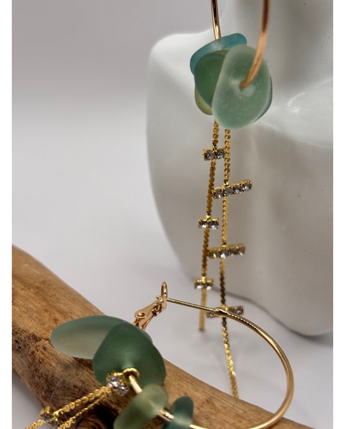 PENDIENTES DE CRISTAL MARINO O LÁGRIMAS DE SIRENA