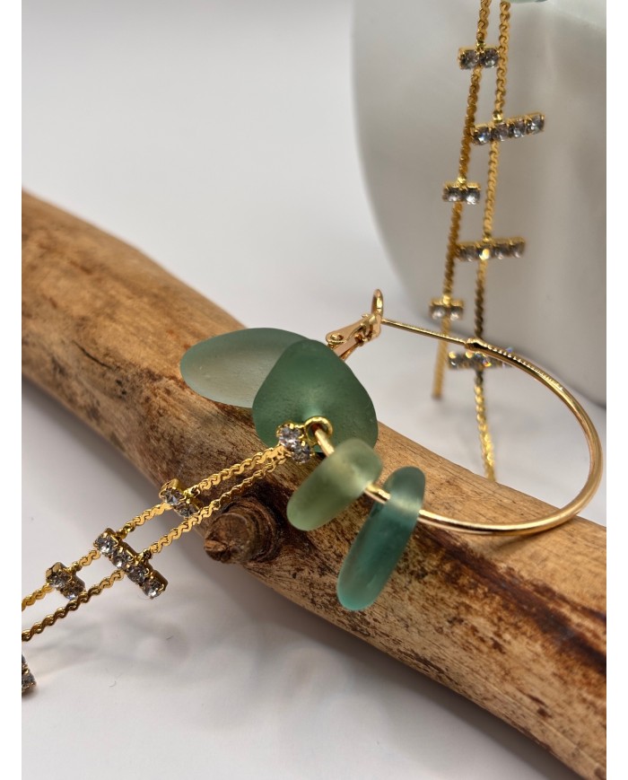 PENDIENTES DE CRISTAL MARINO O LÁGRIMAS DE SIRENA