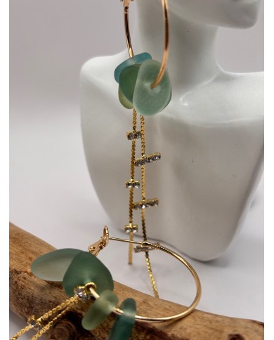 PENDIENTES DE CRISTAL MARINO O LÁGRIMAS DE SIRENA