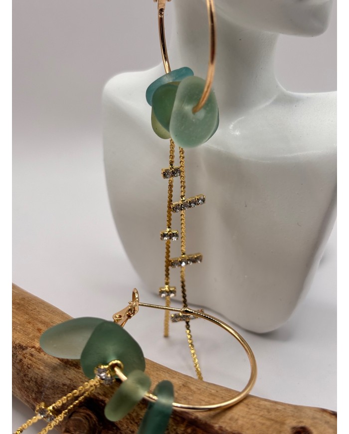 PENDIENTES DE CRISTAL MARINO O LÁGRIMAS DE SIRENA