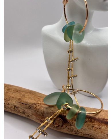 PENDIENTES DE CRISTAL MARINO O LÁGRIMAS DE SIRENA