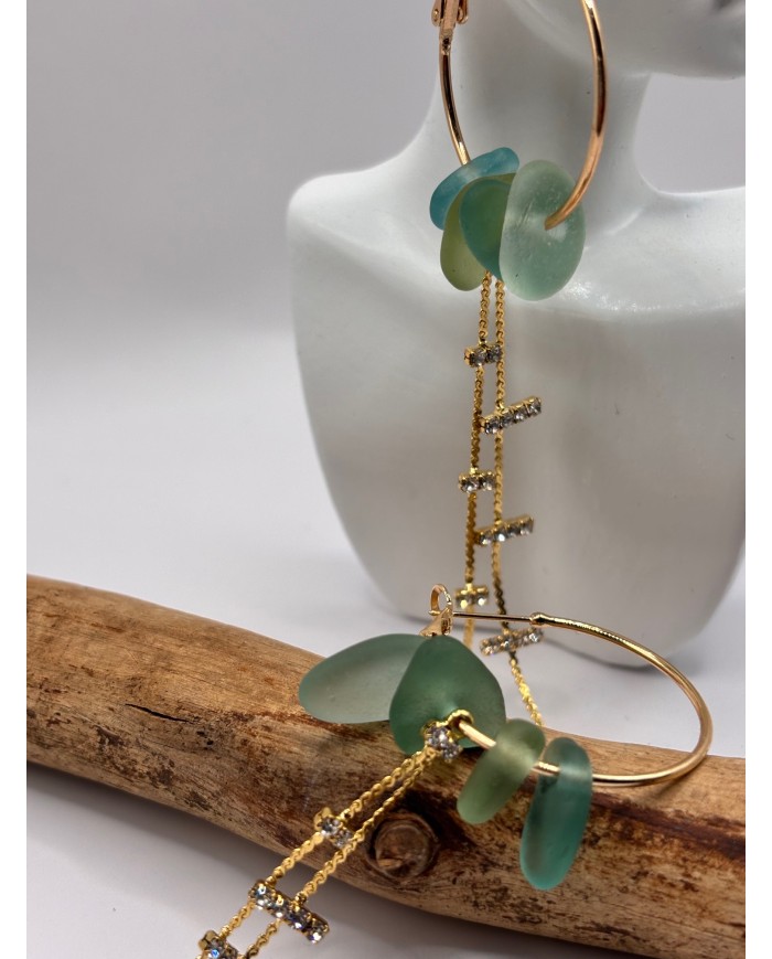 PENDIENTES DE CRISTAL MARINO O LÁGRIMAS DE SIRENA