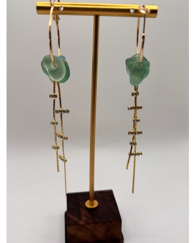 PENDIENTES DE CRISTAL MARINO O LÁGRIMAS DE SIRENA