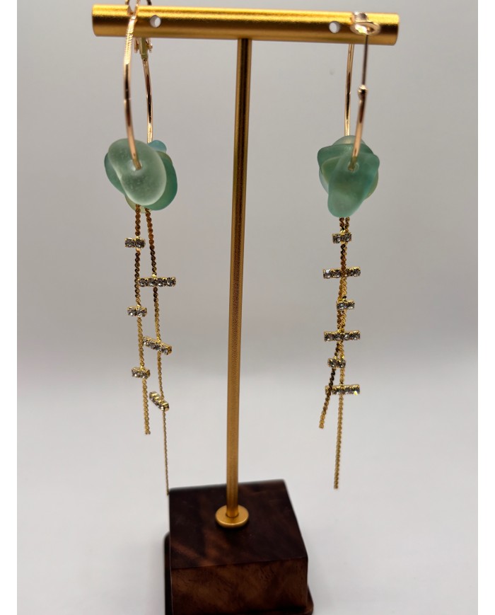 PENDIENTES DE CRISTAL MARINO O LÁGRIMAS DE SIRENA