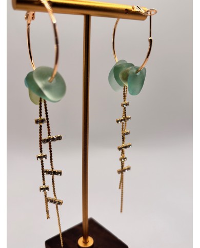 PENDIENTES DE CRISTAL MARINO O LÁGRIMAS DE SIRENA