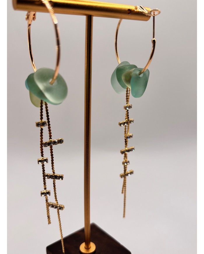 PENDIENTES DE CRISTAL MARINO O LÁGRIMAS DE SIRENA