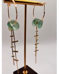 PENDIENTES ARTESANOS DE CRISTAL MARINO