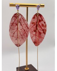 PENDIENTES DE HOJA NATURAL ESQUELETIZADA