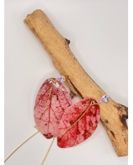 PENDIENTES DE HOJA NATURAL ESQUELETIZADA