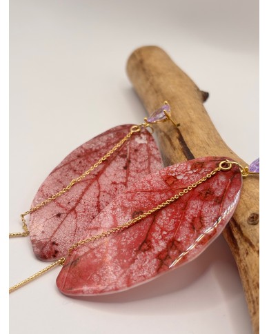 PENDIENTES DE HOJA NATURAL ESQUELETIZADA