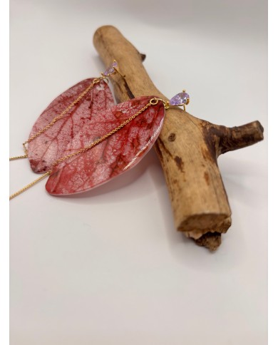 PENDIENTES DE HOJA NATURAL ESQUELETIZADA