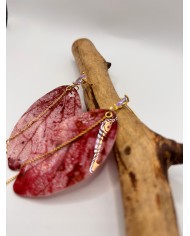 PENDIENTES DE HOJA NATURAL ESQUELETIZADA