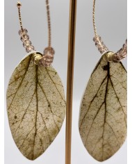 PENDIENTES ARTESANOS DE HOJA NATURAL ESQUELETIZADA