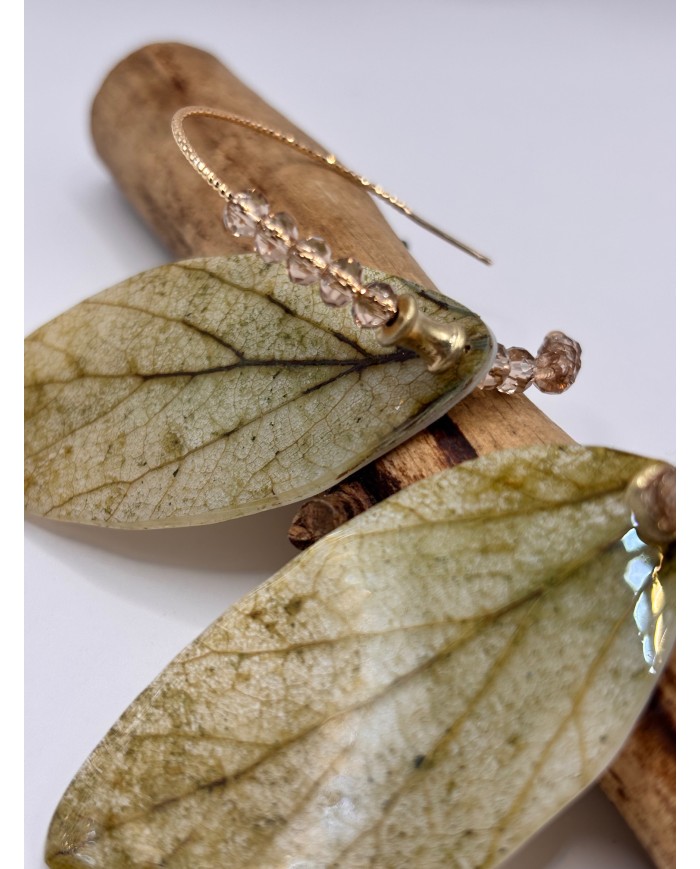 PENDIENTES ARTESANOS DE HOJA NATURAL ESQUELETIZADA