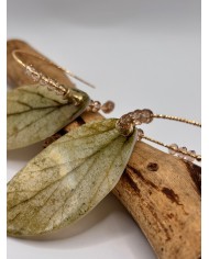 PENDIENTES ARTESANOS DE HOJA NATURAL ESQUELETIZADA