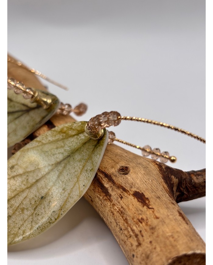 PENDIENTES ARTESANOS DE HOJA NATURAL ESQUELETIZADA