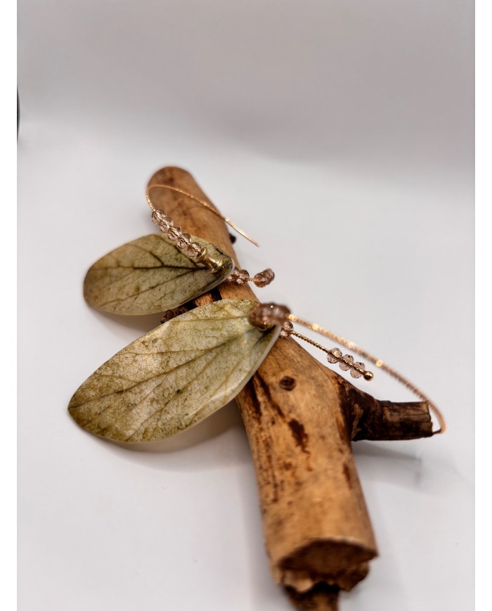 PENDIENTES ARTESANOS DE HOJA NATURAL ESQUELETIZADA