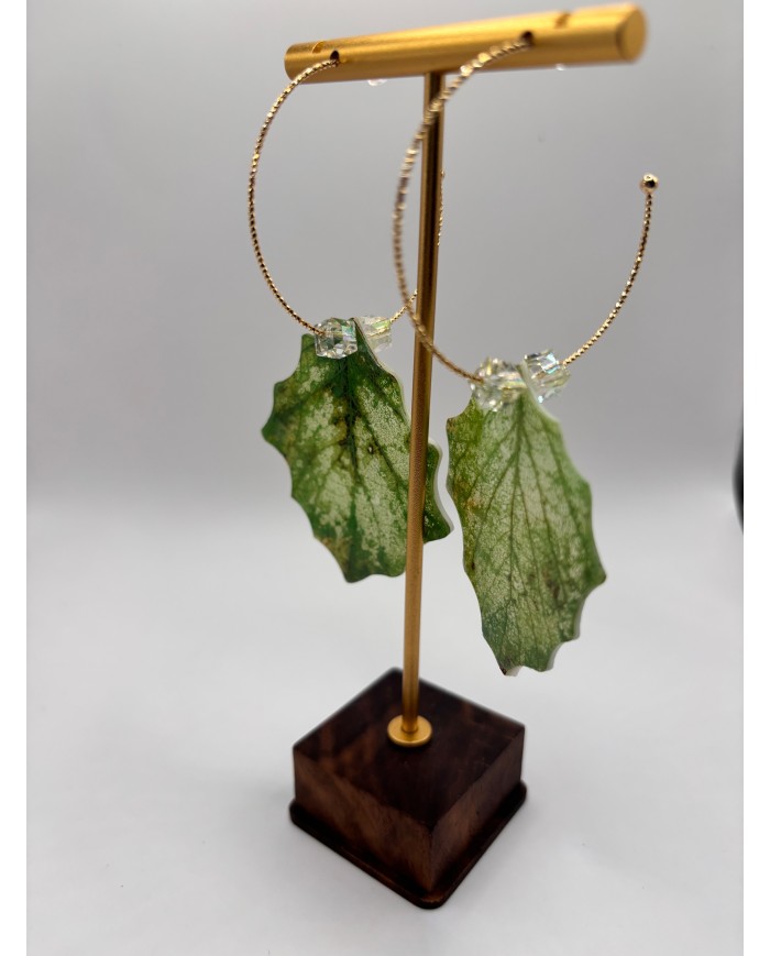PENDIENTES ARTESANOS DE HOJA NATURAL ESQUELETIZADA