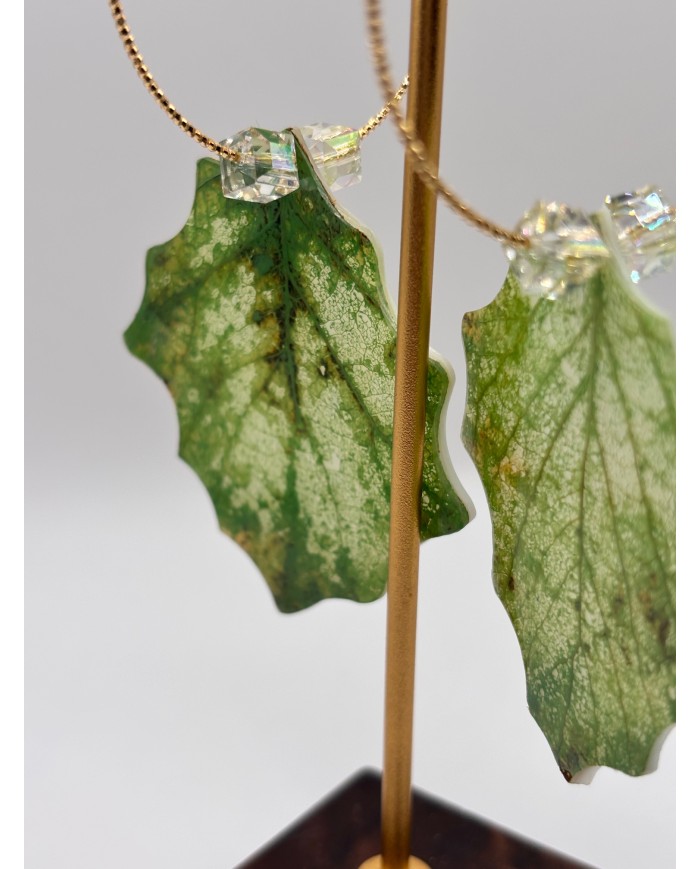 PENDIENTES ARTESANOS DE HOJA NATURAL ESQUELETIZADA