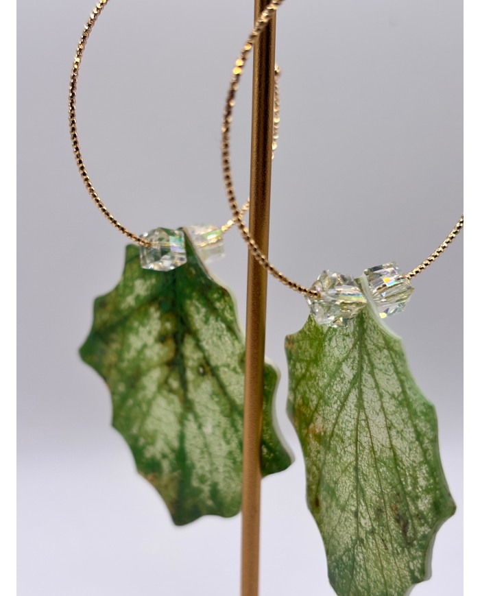 PENDIENTES ARTESANOS DE HOJA NATURAL ESQUELETIZADA