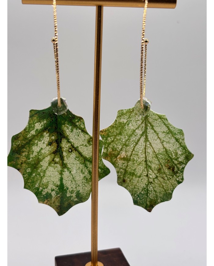 PENDIENTES ARTESANOS DE HOJA NATURAL ESQUELETIZADA