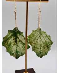 PENDIENTES ARTESANOS DE HOJA NATURAL ESQUELETIZADA