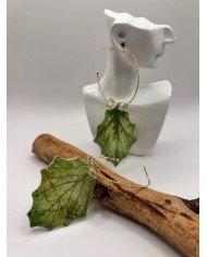 PENDIENTES ARTESANOS DE HOJA NATURAL ESQUELETIZADA