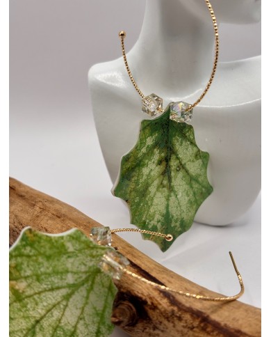 PENDIENTES ARTESANOS DE HOJA NATURAL ESQUELETIZADA