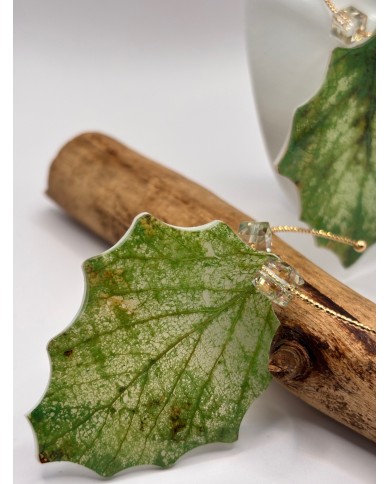 PENDIENTES ARTESANOS DE HOJA NATURAL ESQUELETIZADA