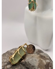 PENDIENTES ARTESANOS DE CRISTAL MARINO O LÁGRIMAS DE SIRENA