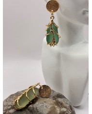 PENDIENTES ARTESANOS DE CRISTAL MARINO O LÁGRIMAS DE SIRENA