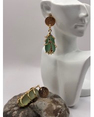 PENDIENTES ARTESANOS DE CRISTAL MARINO O LÁGRIMAS DE SIRENA