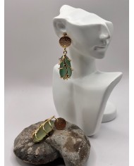 PENDIENTES ARTESANOS DE CRISTAL MARINO O LÁGRIMAS DE SIRENA