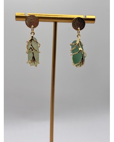 PENDIENTES ARTESANOS DE CRISTAL MARINO O LÁGRIMAS DE SIRENA